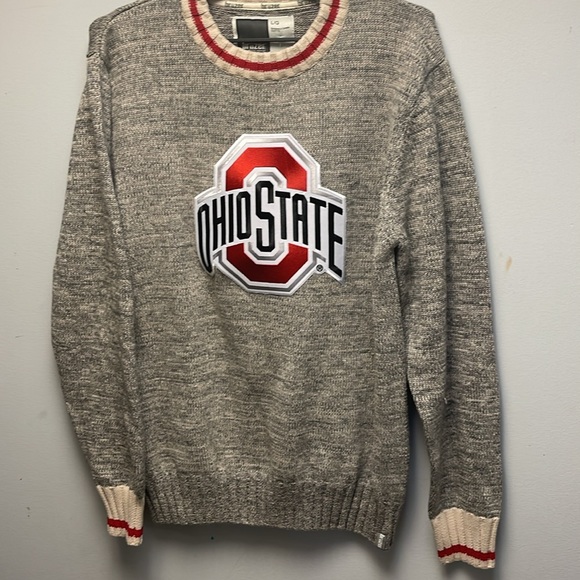 Bruzer Charcoal Grey Ohio State Crewneck Cotton Knit Sweater Large collegiate - Picture 2 of 5
